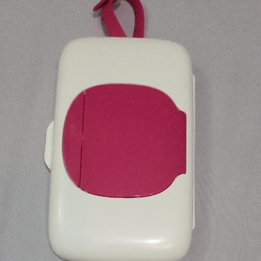 Oxo White and Hot Pink Portable Accessory Wipes Case